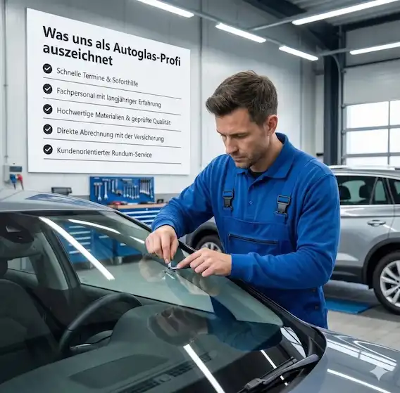 Autoglas Mechaniker bei der Arbeit